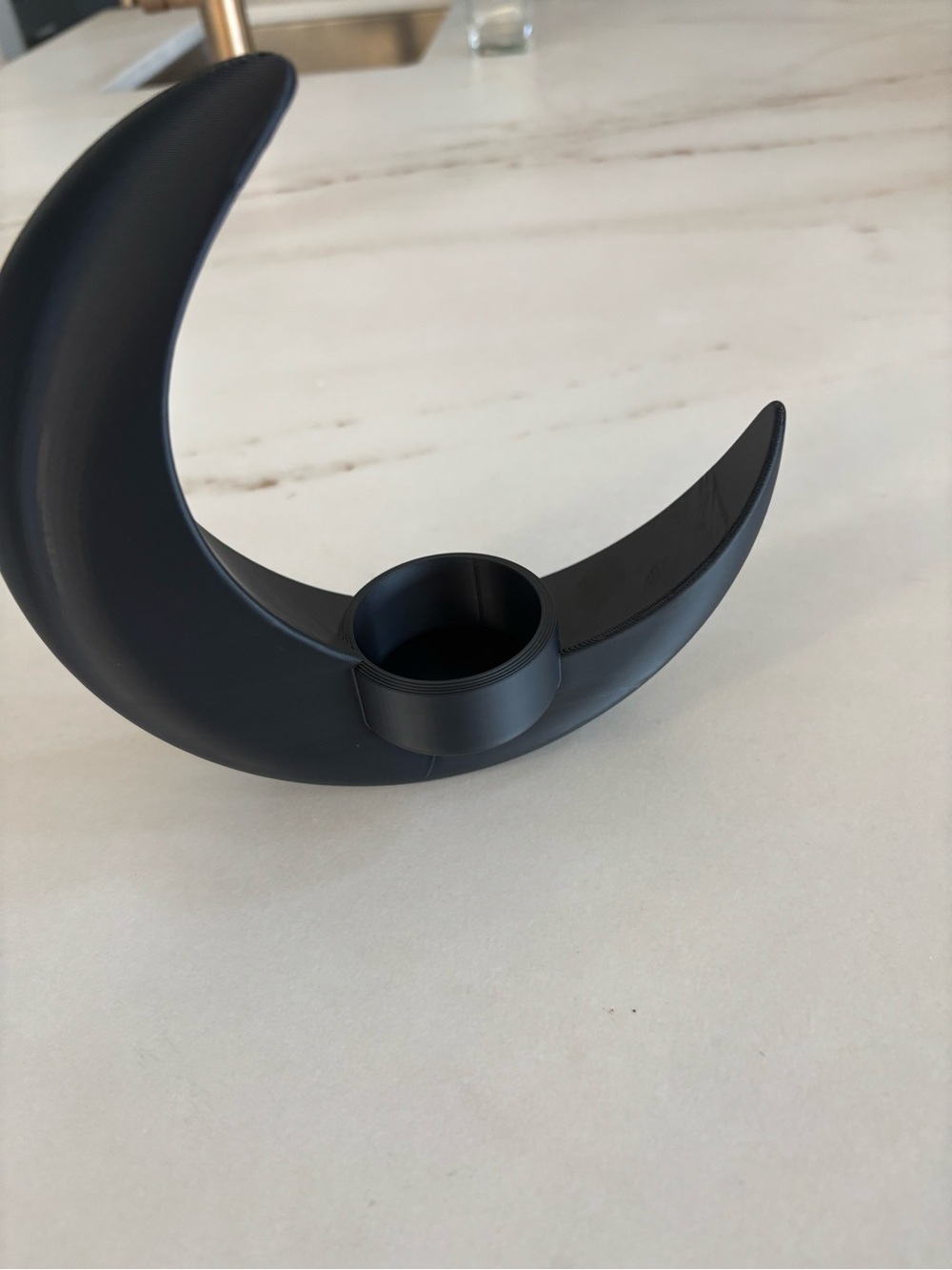 Black 3d printed plant Holder - Minimal Moon Wall Decor